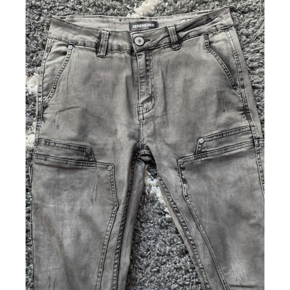 Serenade Men's Stacked Black Denim Jeans Size 30